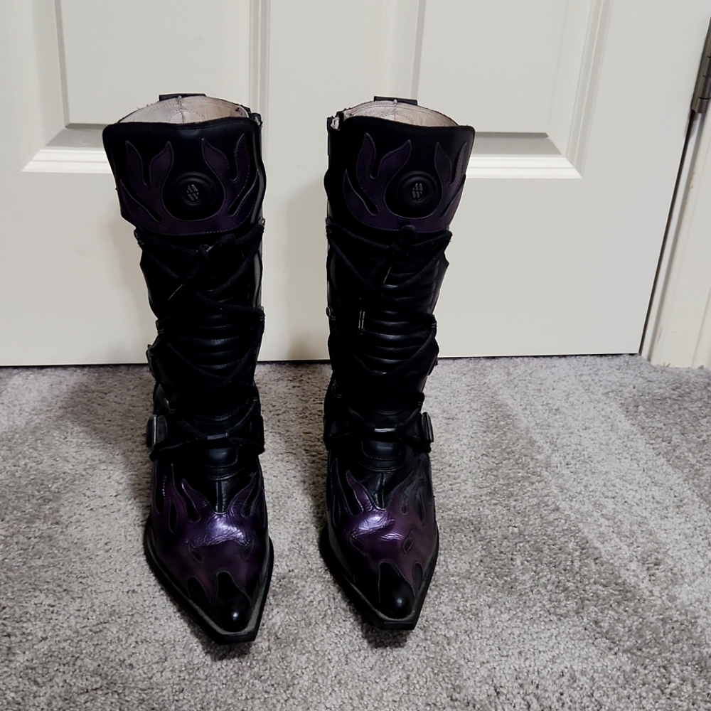 New Rock brand Purple stiletto boots